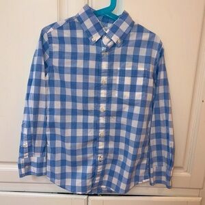 Boys Blue & White Gingham Button-Down Shirt